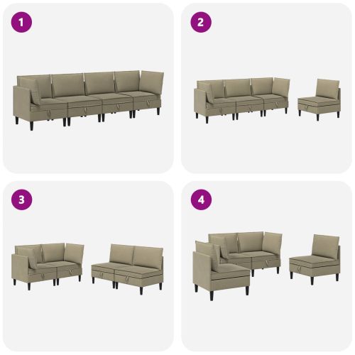 Комплект мебели за всекидневна 4 pcs Каки Текстил
