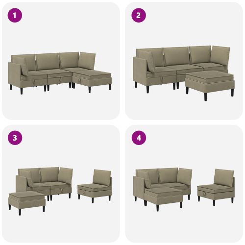 Комплект мебели за всекидневна 4 pcs Каки Текстил