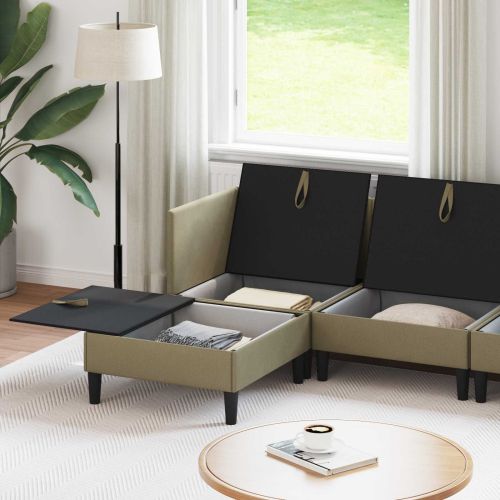 Комплект мебели за всекидневна 5 pcs Каки Текстил