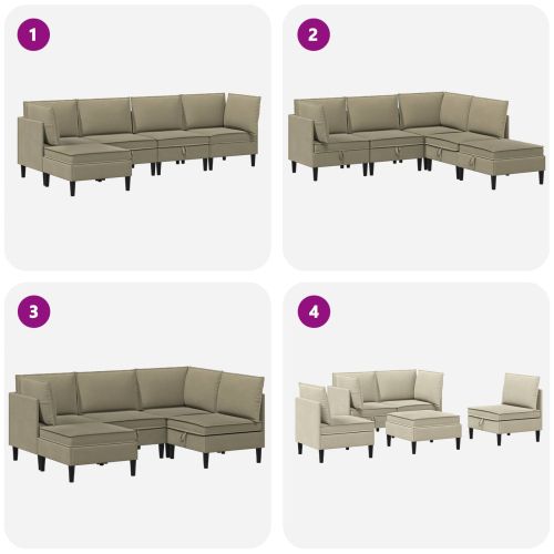 Комплект мебели за всекидневна 5 pcs Каки Текстил
