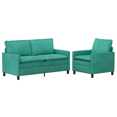 Комплект дивани 2 pcs Тюркоаз Кадифе
