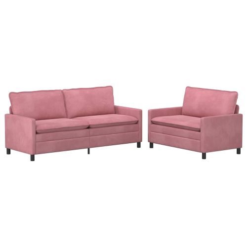 Комплект дивани 2 pcs Розово Кадифе