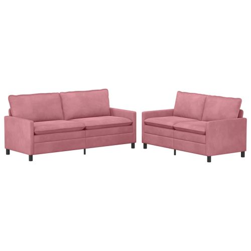 Комплект дивани 2 pcs Розово Кадифе