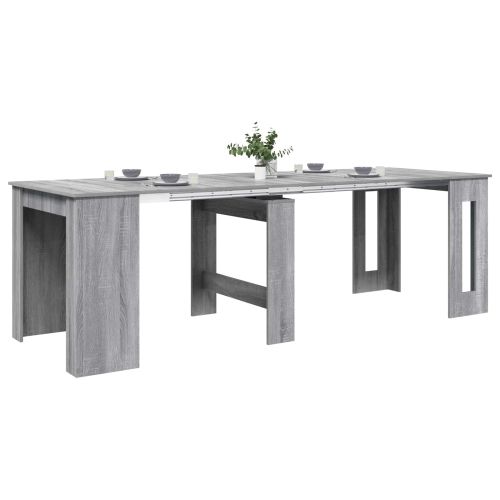 Маса за хранене 240 x 85 x 75 см Инженерна дървесина Сив Сонома
