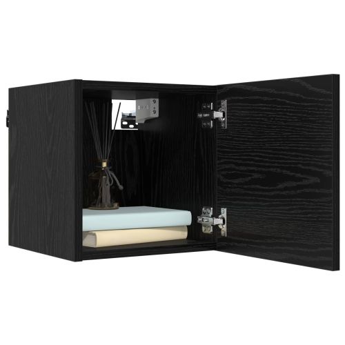 Комплект ТВ шкаф 8 pcs 100 x 30 x 30 cm Черен дъб