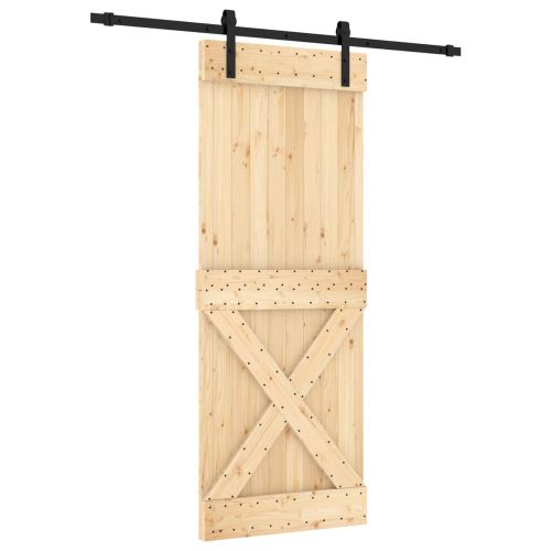 Преплъзваща се врата Естествено и черно 80 x 210 cm