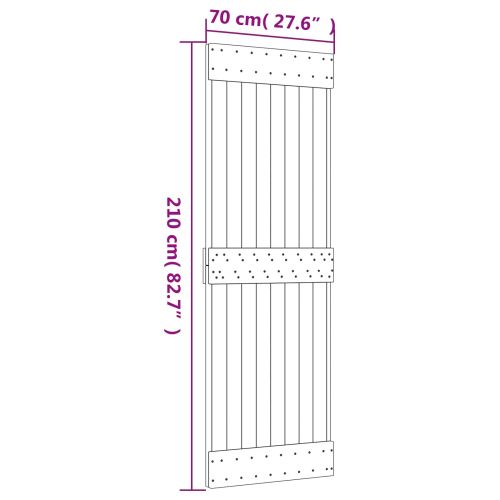 Преплъзваща се врата Естествено и черно 70 x 210 cm