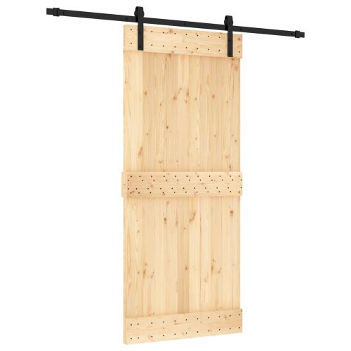 Преплъзваща се врата Естествено и черно 90 x 210 cm