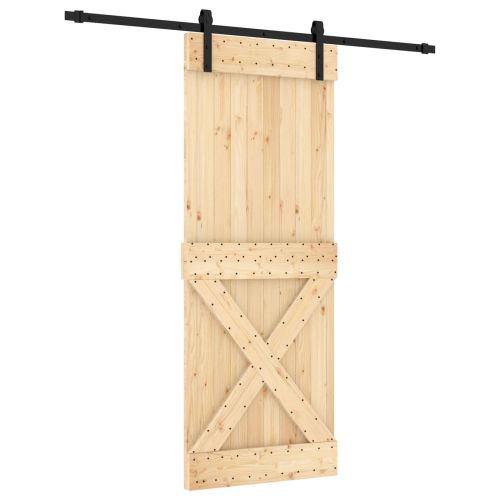 Преплъзваща се врата Естествено и черно 80 x 210 cm