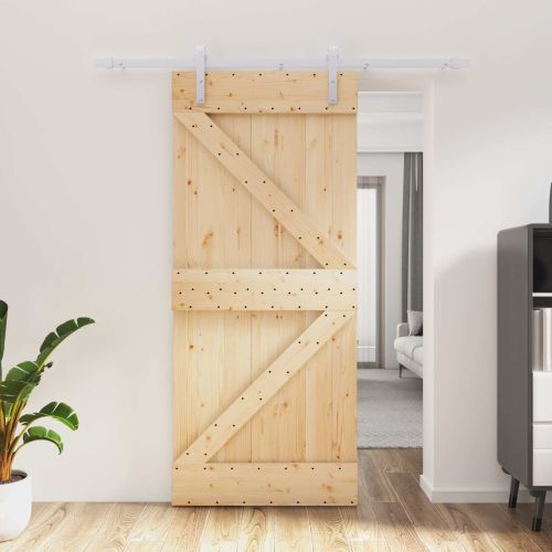 Преплъзваща се врата Естествено и бяло 90 x 210 cm