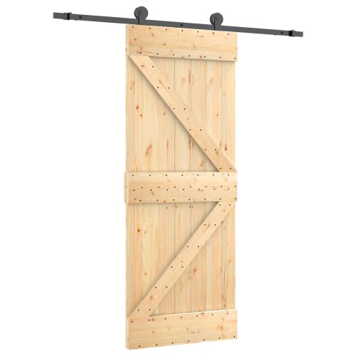Преплъзваща се врата Естествено и черно 70 x 210 cm