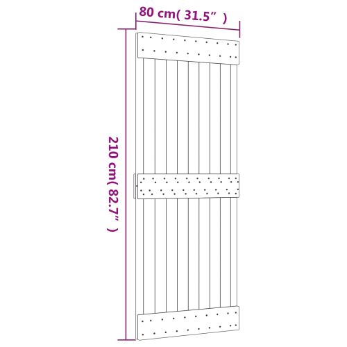Преплъзваща се врата Естествено и черно 80 x 210 cm