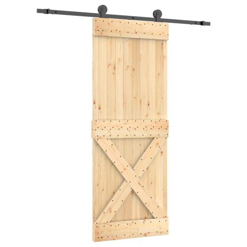 Преплъзваща се врата Естествено и черно 80 x 210 cm