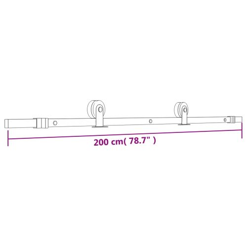 Преплъзваща се врата Естествено и черно 80 x 210 cm