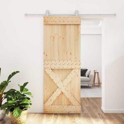 Преплъзваща се врата Естествено и бяло 80 x 210 cm