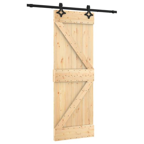 Преплъзваща се врата Естествено и черно 70 x 210 cm