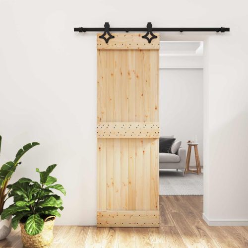 Преплъзваща се врата Естествено и черно 70 x 210 cm