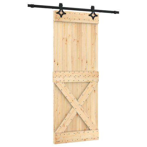 Преплъзваща се врата Естествено и черно 80 x 210 cm