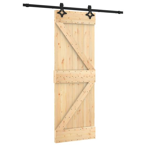 Преплъзваща се врата Естествено и черно 70 x 210 cm