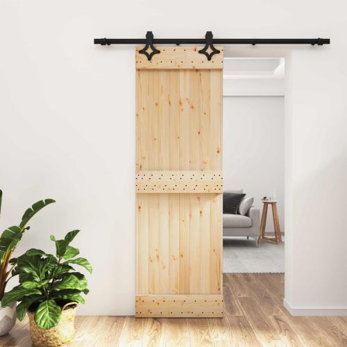 Преплъзваща се врата Естествено и черно 70 x 210 cm
