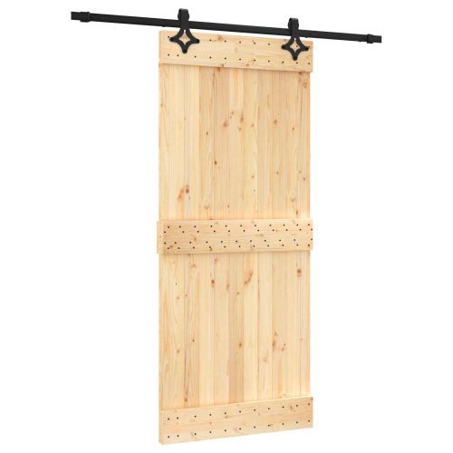 Преплъзваща се врата Естествено и черно 90 x 210 cm