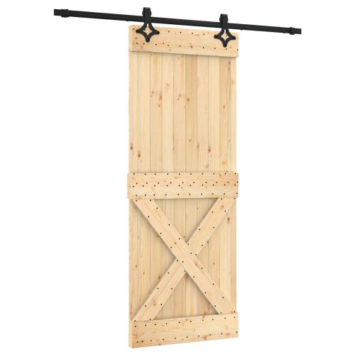 Преплъзваща се врата Естествено и черно 80 x 210 cm
