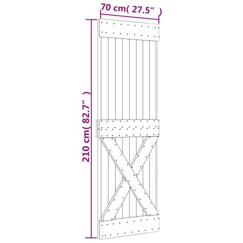 Преплъзваща се врата Естествено и бяло 70 x 210 cm
