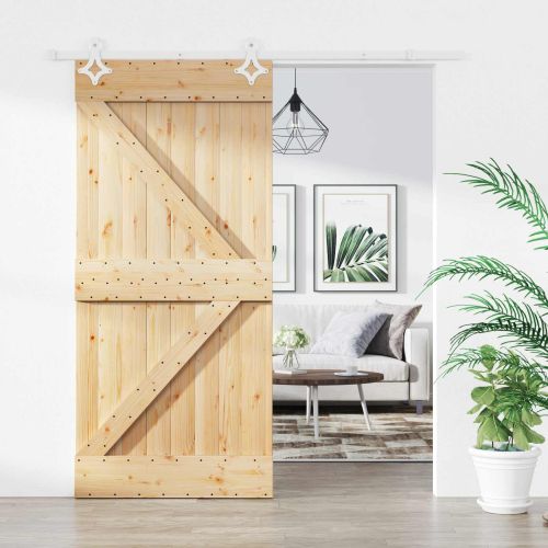 Преплъзваща се врата Естествено и бяло 95 x 210 cm