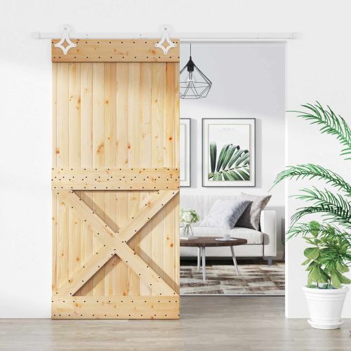 Преплъзваща се врата Естествено и бяло 95 x 210 cm
