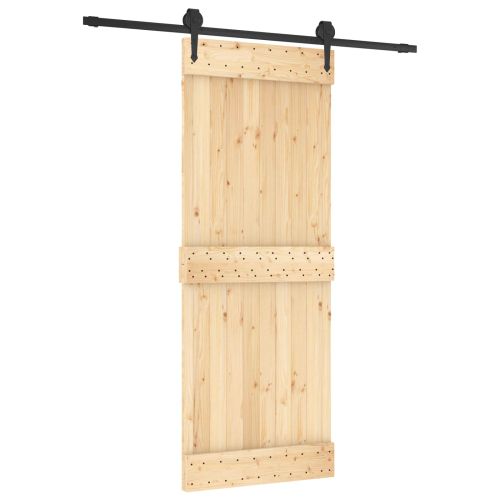 Преплъзваща се врата Естествено и черно 80 x 210 cm