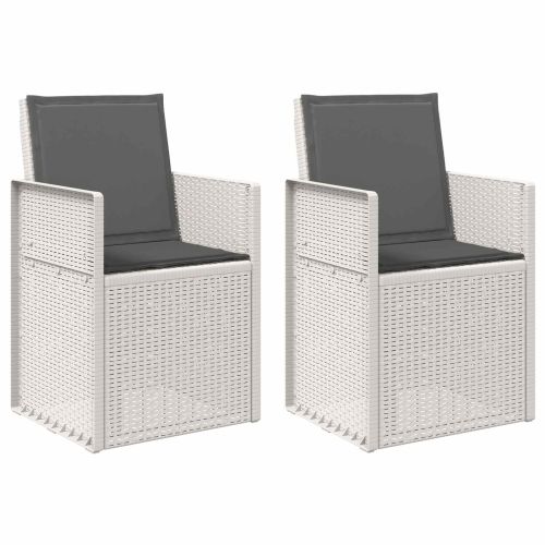 Градински Dining Столове 2 pcs Бяло и антрацит ПП