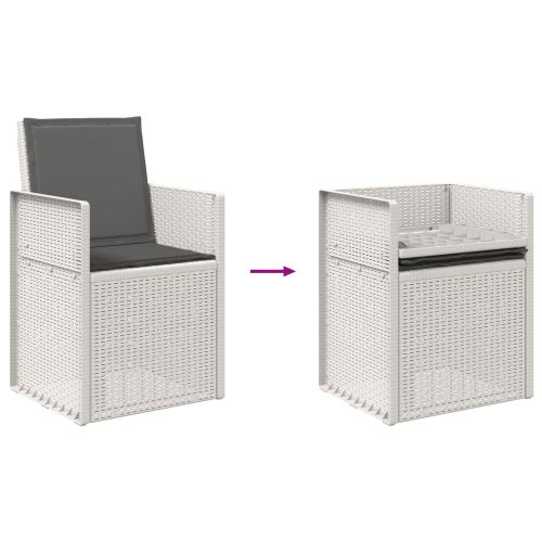 Градински Dining Столове 2 pcs Бяло и антрацит ПП