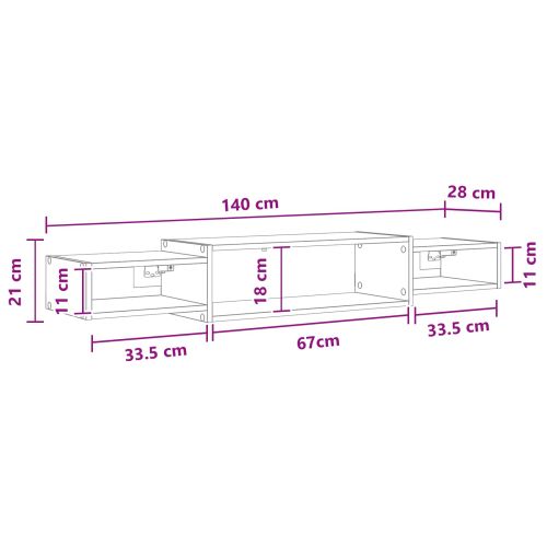 Стенен телевизионен шкаф Монтиране на стена Бяло