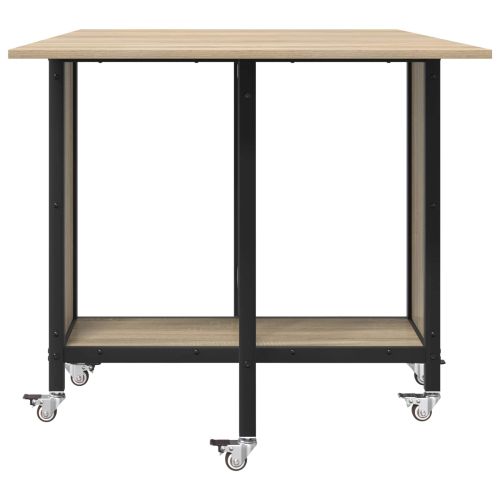 Сгъваема трапезна маса с колелца 130 x 80 x 76,5 см стомана PB