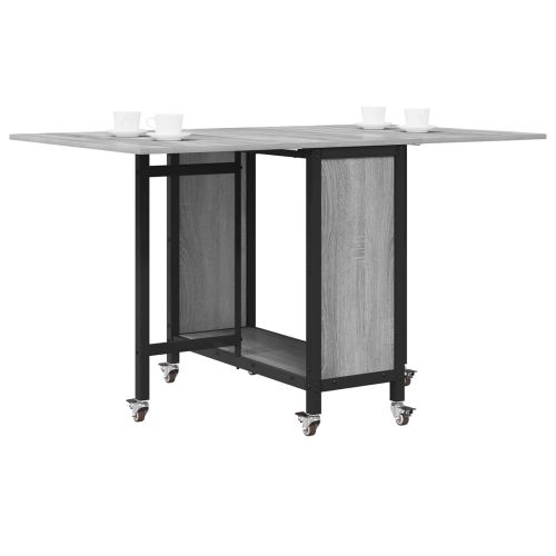 Сгъваема трапезна маса с колелца 130 x 80 x 76,5 см стомана PB