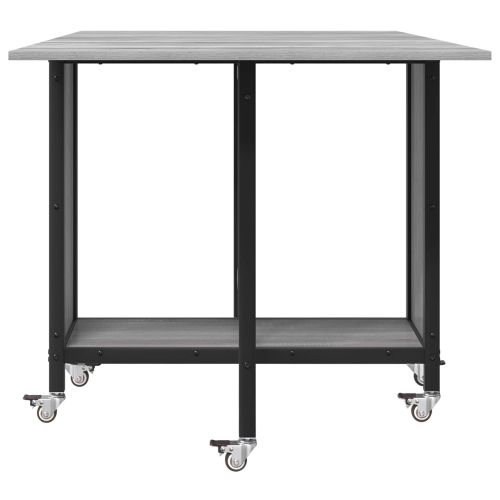 Сгъваема трапезна маса с колелца 130 x 80 x 76,5 см стомана PB