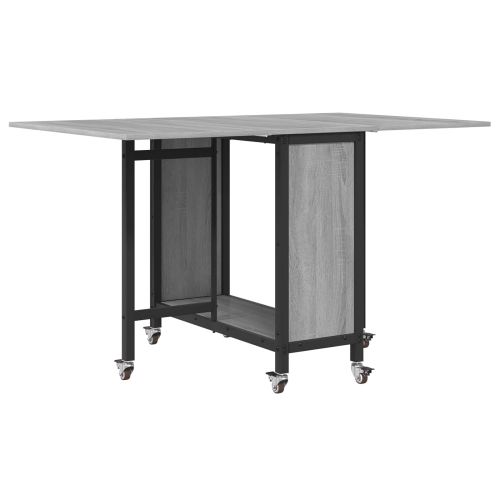 Сгъваема трапезна маса с колелца 130 x 80 x 76,5 см стомана PB
