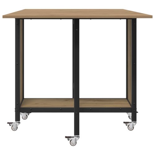 Сгъваема трапезна маса с колелца 130 x 80 x 76,5 см стомана PB