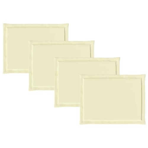 Възглавници за седалки 4 pcs Кремаво 47 x 36 x 2 см Полиестер