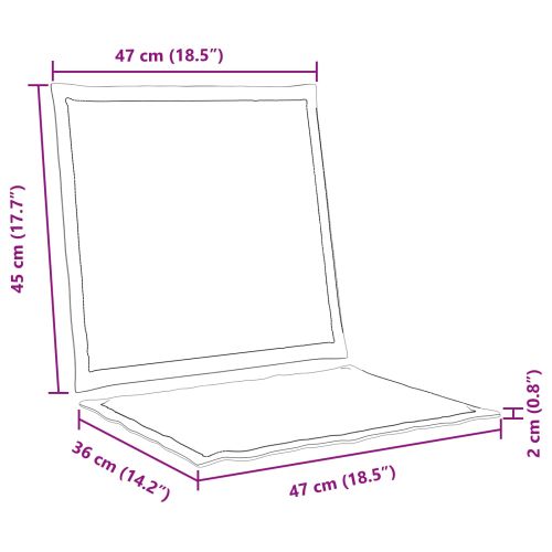 Възглавници за седалката и гърба 4 pcs Кремаво 47 x 45 x 2 см