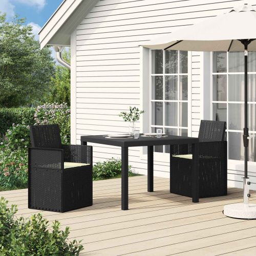 Градински Dining Столове 2 pcs Антрацит и кремаво ПП