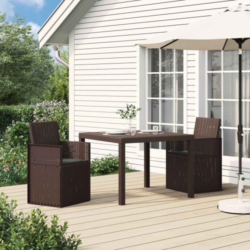 Градински Dining Столове 2 pcs Кафяво и антрацит ПП