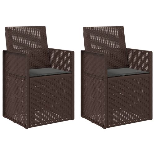 Градински Dining Столове 2 pcs Кафяво и антрацит ПП