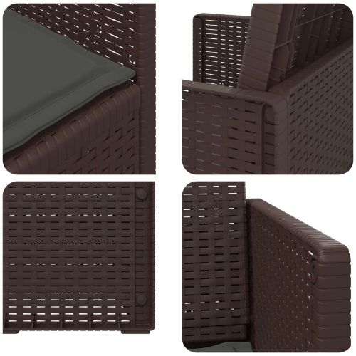 Градински Dining Столове 2 pcs Кафяво и антрацит ПП