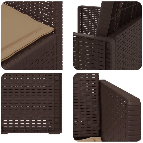 Градински Dining Столове 2 pcs Кафяво и таупе ПП