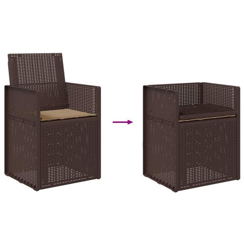 Градински Dining Столове 2 pcs Кафяво и таупе ПП