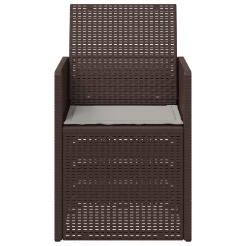 Градински Dining Столове 2 pcs Кафяво и светлосиво ПП