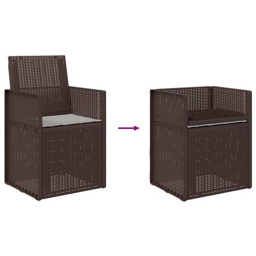 Градински Dining Столове 2 pcs Кафяво и светлосиво ПП