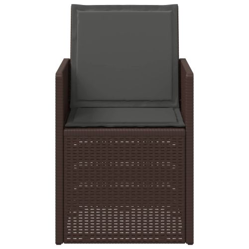 Градински Dining Столове 2 pcs Кафяво и антрацит ПП