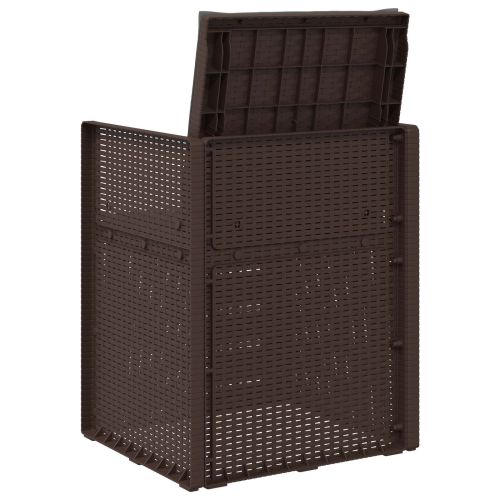 Градински Dining Столове 2 pcs Кафяво и антрацит ПП
